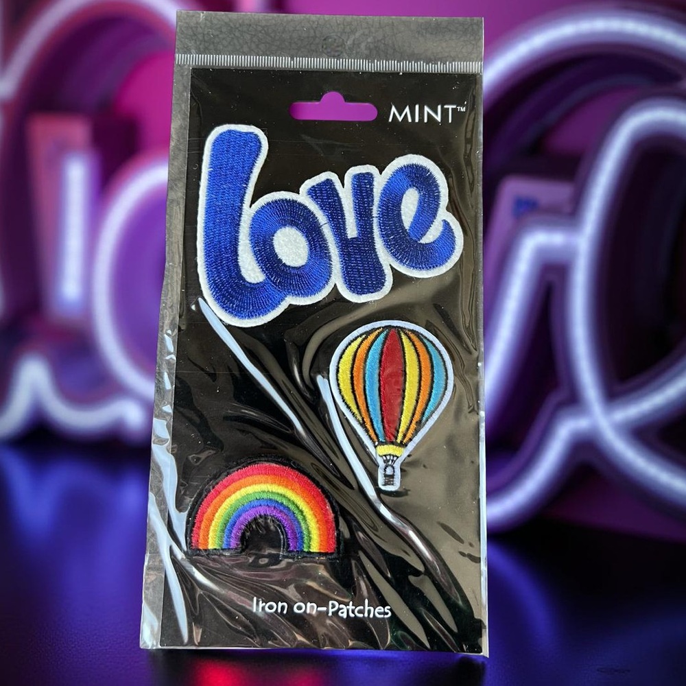 Love Embroidered Iron-On Patches Set by Mint